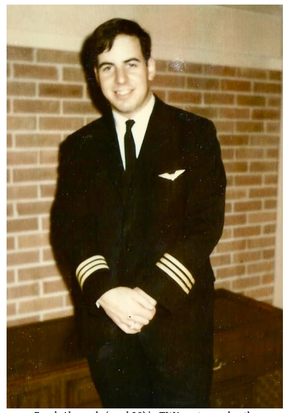 Frank Abagnale, around age 22, wearing a TWA pilot's uniform